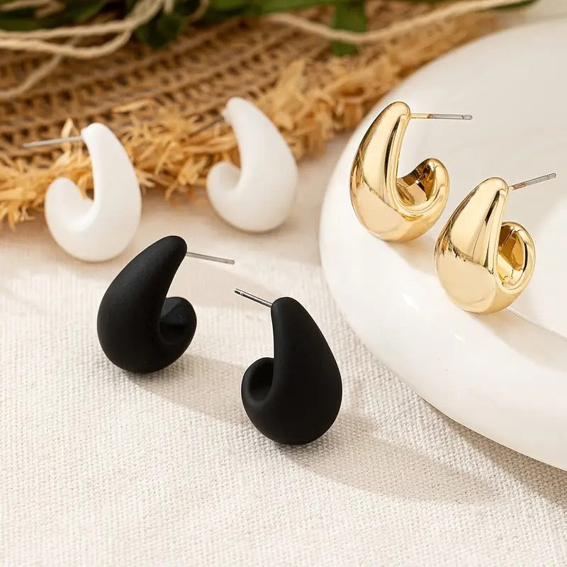 E7355 Conjunto 3 pares gota acrilico 2cm