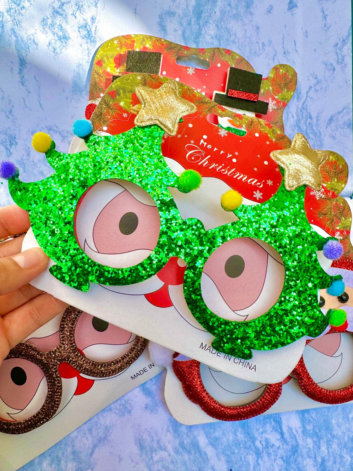 AC157P Lentes navideños pino niño/adulto unitalla