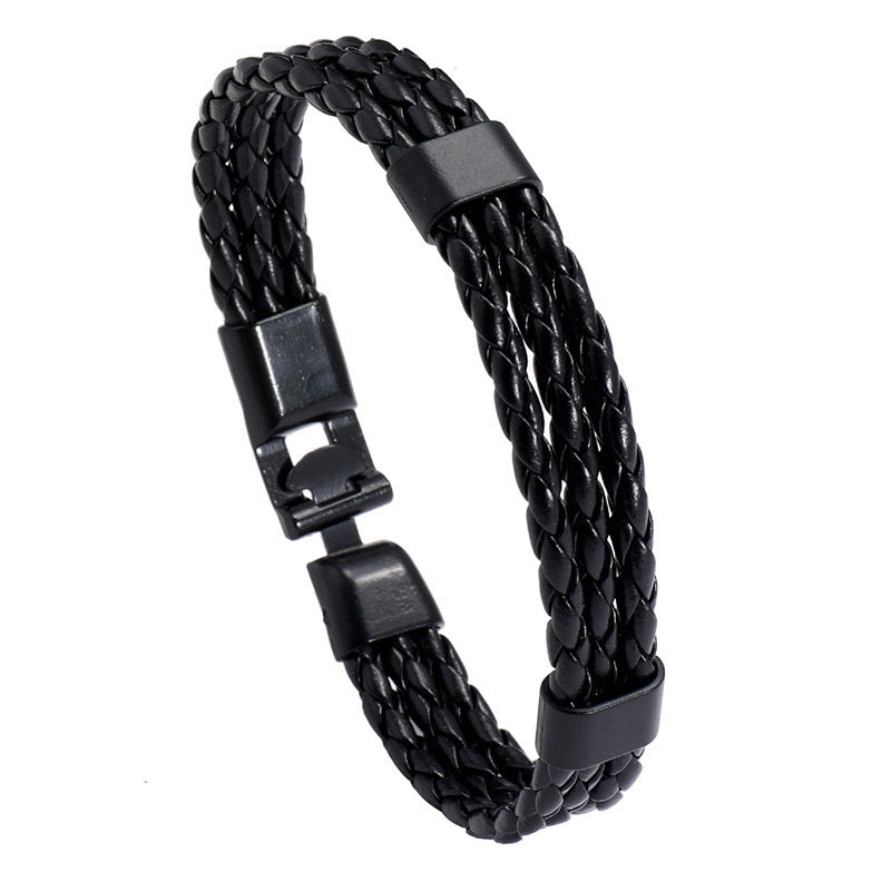 B440 pulsera hombre negra 21cm