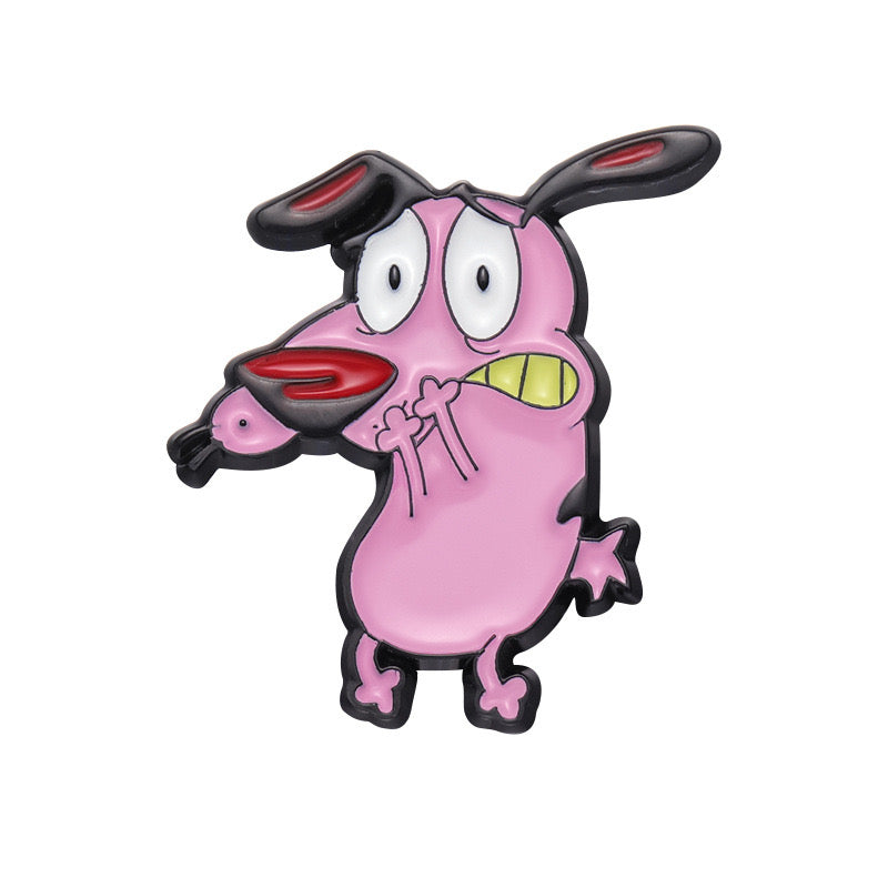 P41 Pin o broche coraje perro cobarde