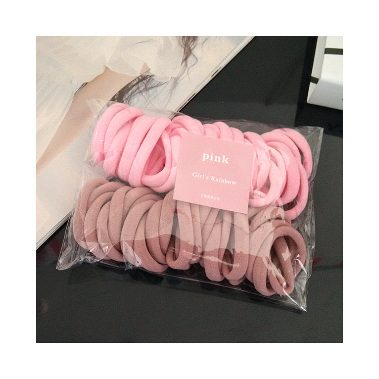ACS02 Ligas para el cabello rosas incluye 50 piezas