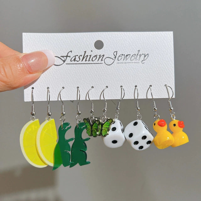 Set Aretes Fruta Resina E1440