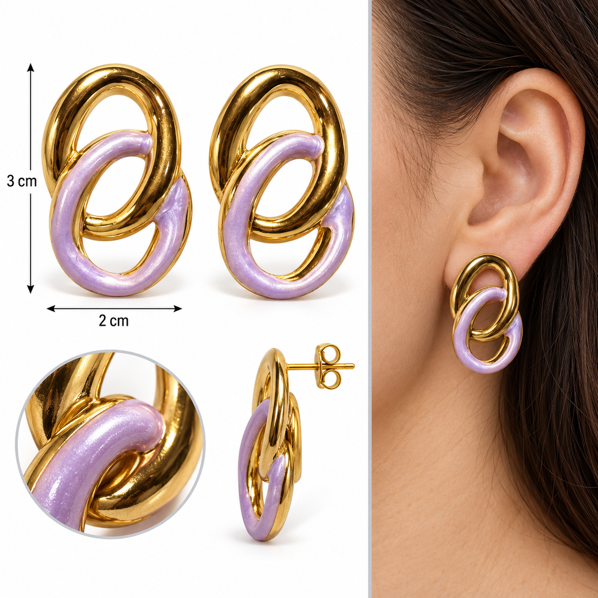 E016 Aretes acero inoxidable 304 esmaltado