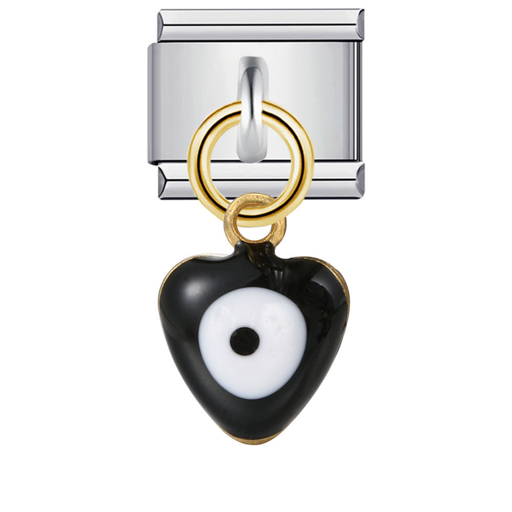 B257 1 pieza para pulsera italiana acero inoxidable ojo turco 1cm