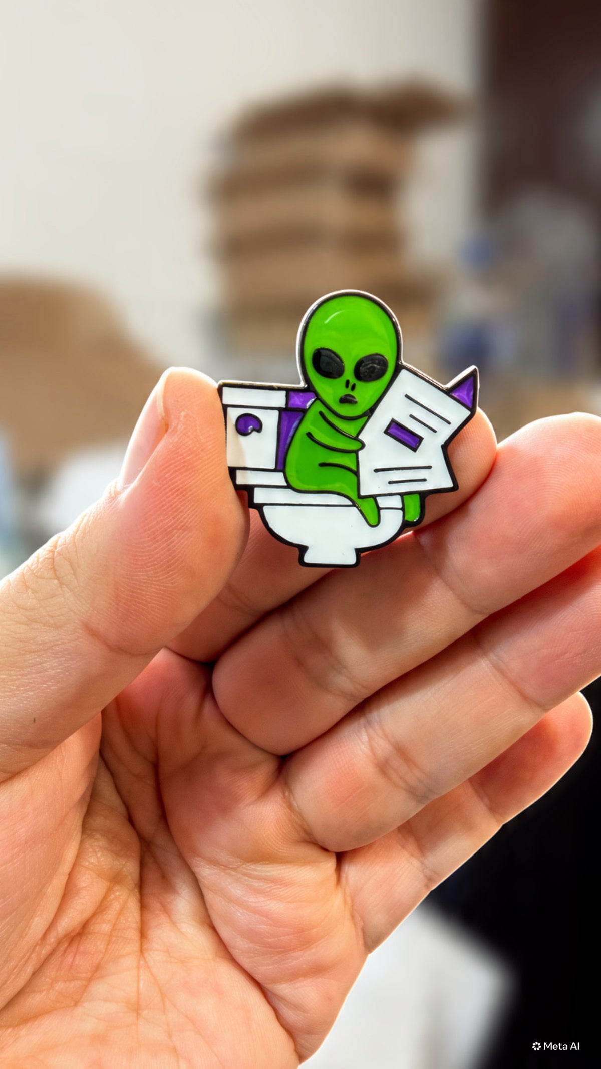 PI001 Pin broche alien extraterrestre para tela accesorio metal esmaltado 3x3cm