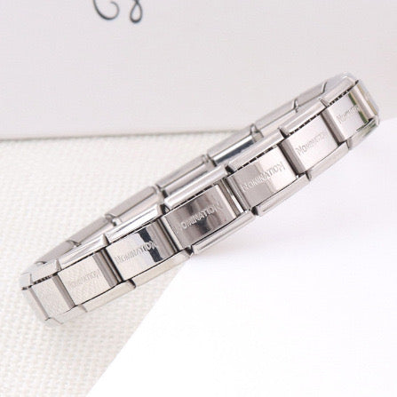 B395 pulsera italiana acero inoxidable 17.5cm