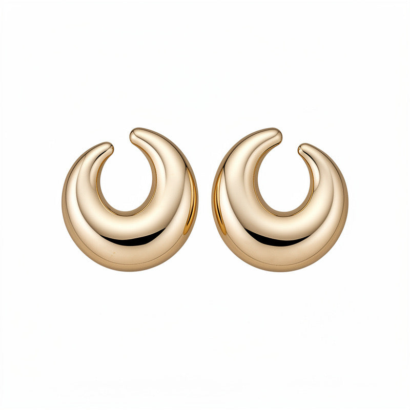 E5964 Aretes dorados aleacion aguja de acero inoxidable 5cm