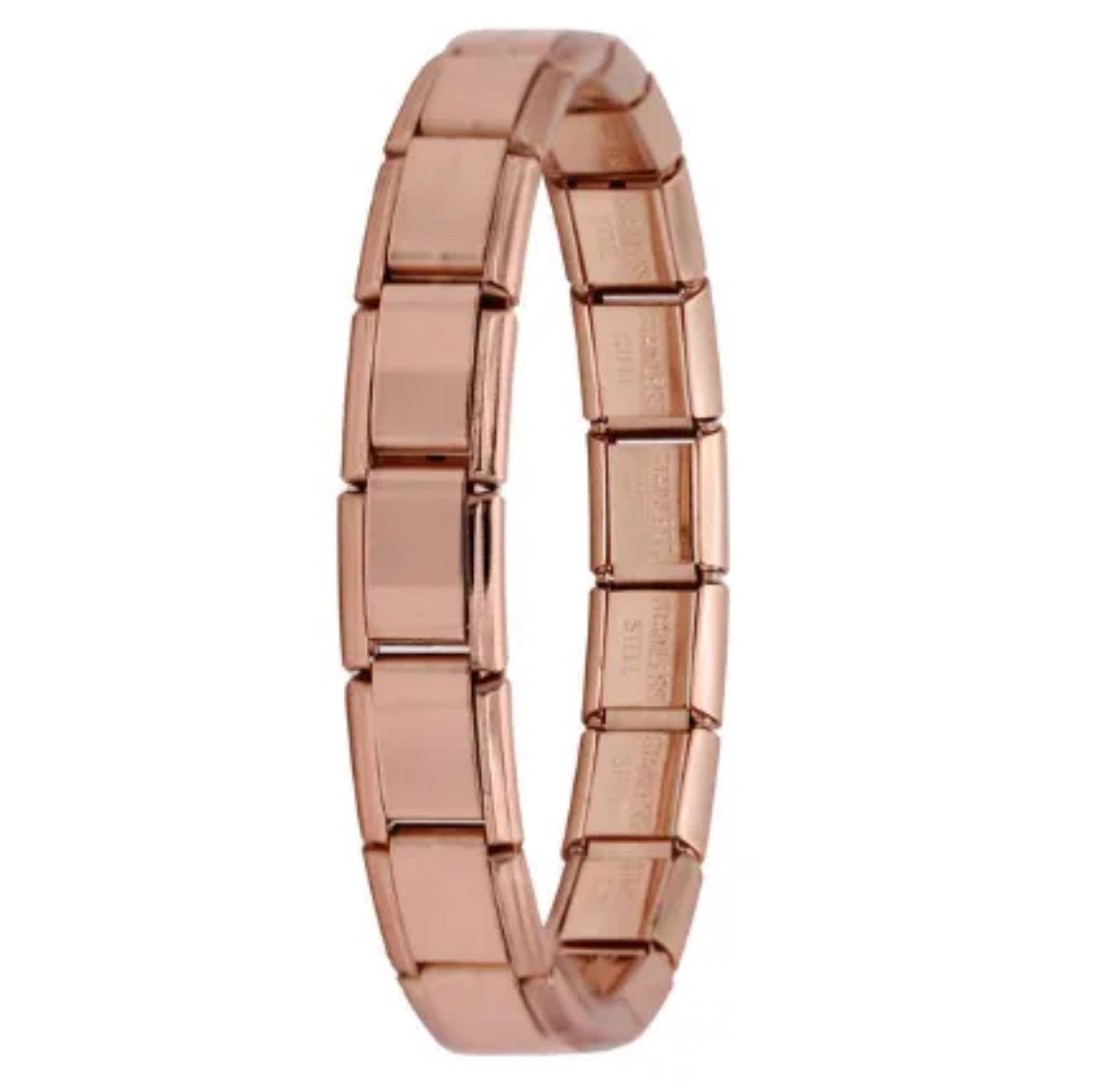B395 pulsera italiana oro rosa acero inoxidable 17.5cm