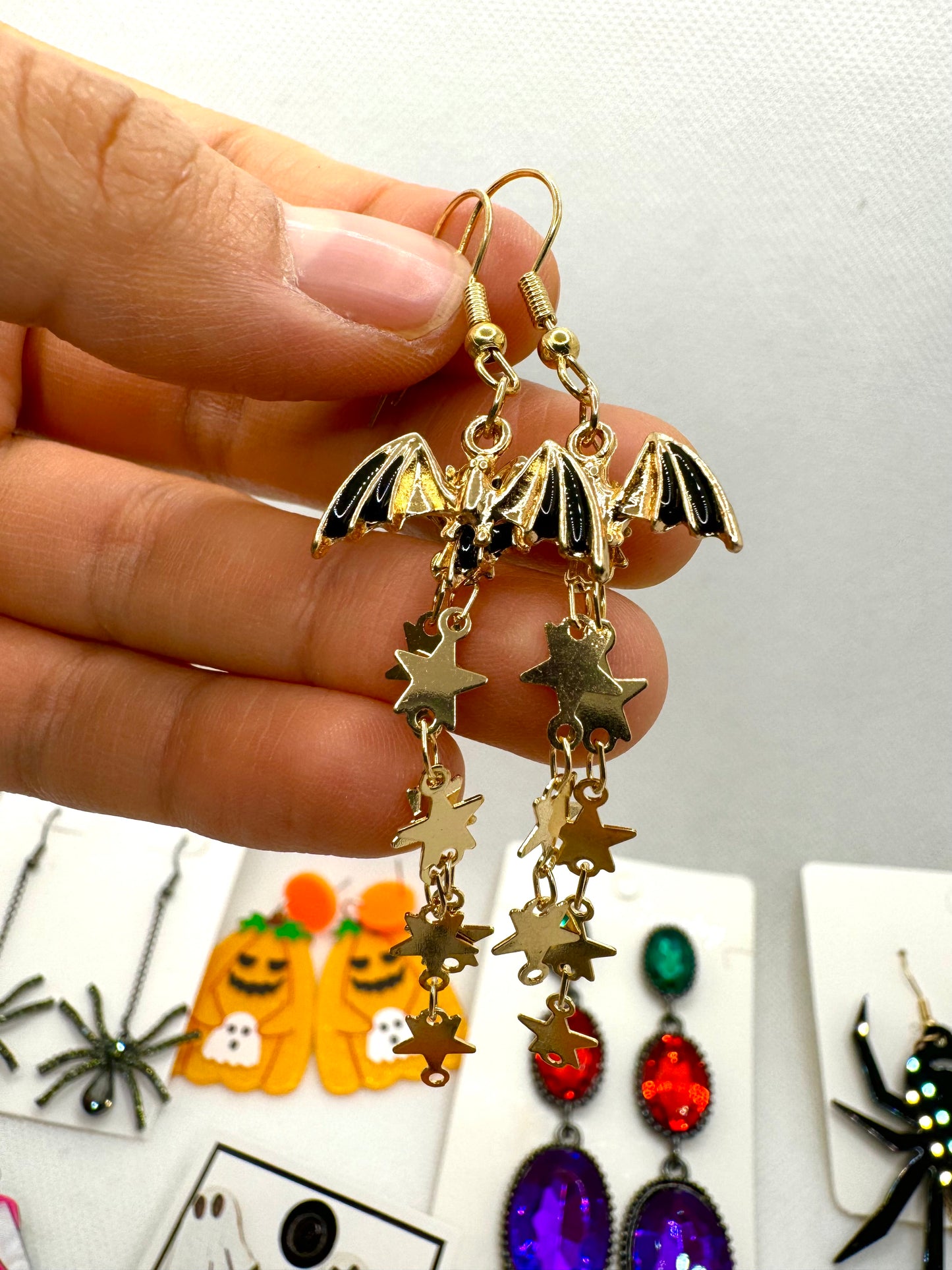 E232 Aretes Murciélago Estrellas Halloween