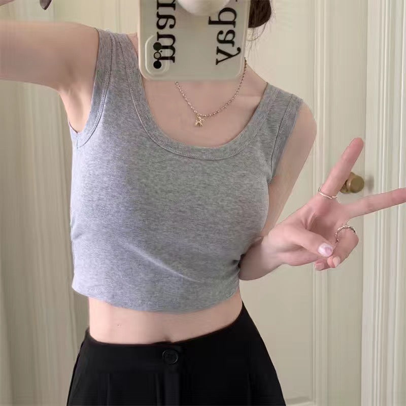 01 playera corta para dama gris claro talla S 31x36 cm