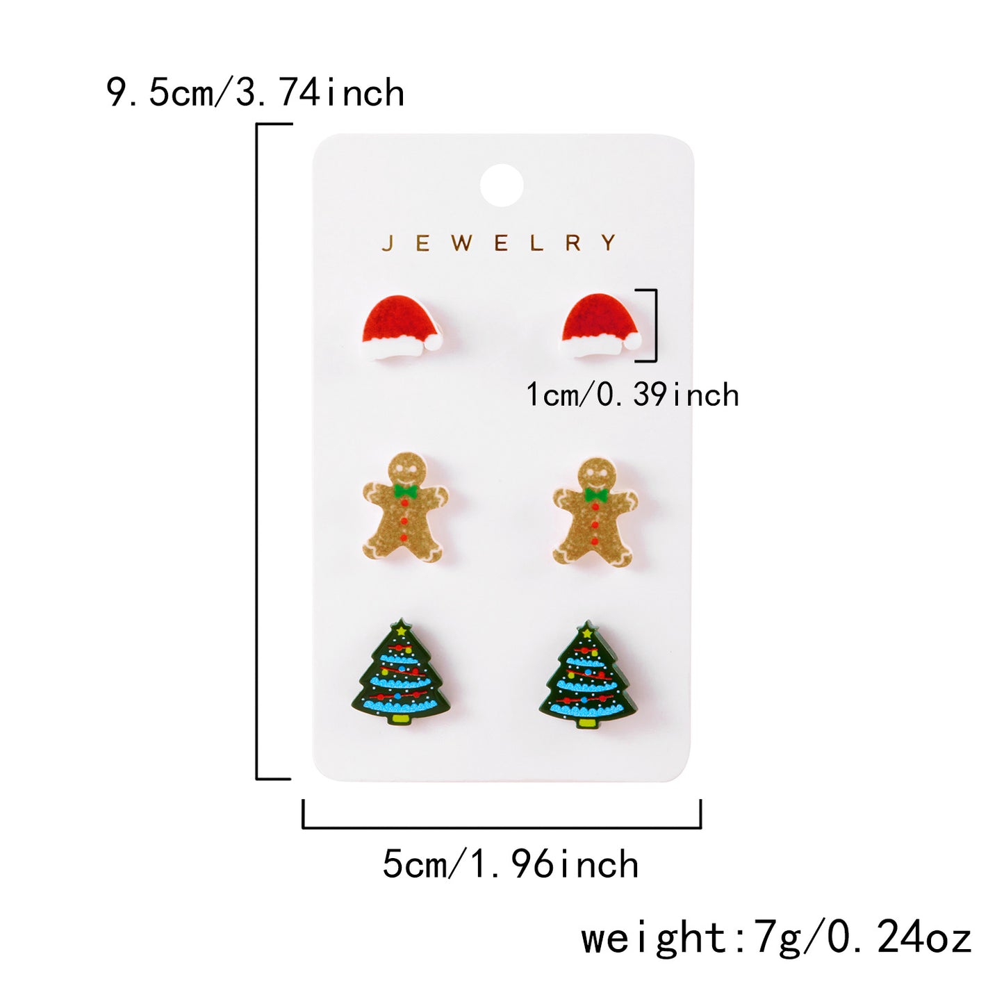 E4274 conjunto de aretes navideños 1.6cm