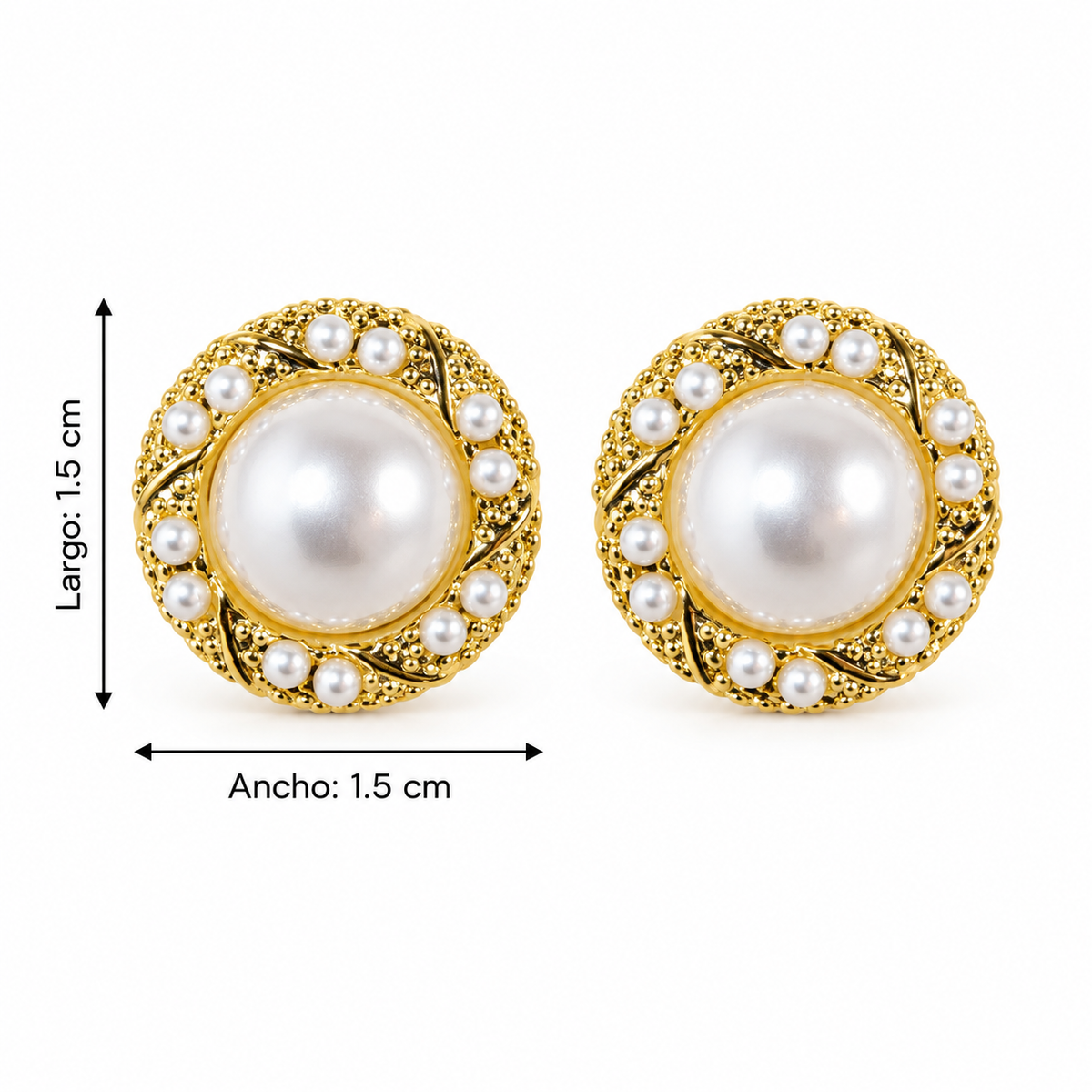 E7414 Aretes circulo Perlas de aleacion