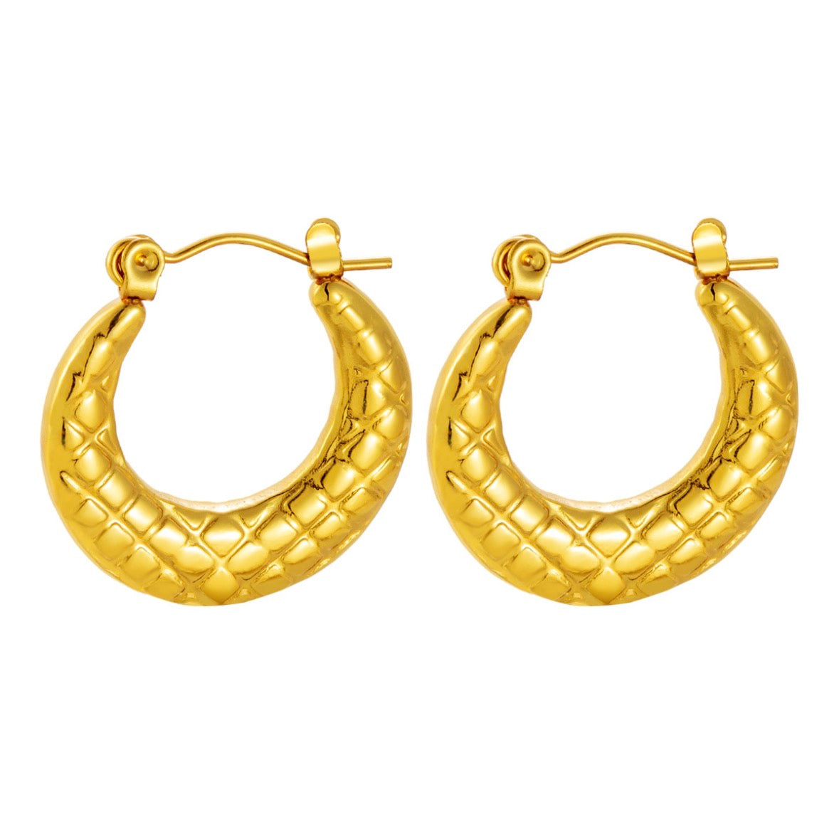 E5499 Arracadas doradas acero inoxidable 3cm