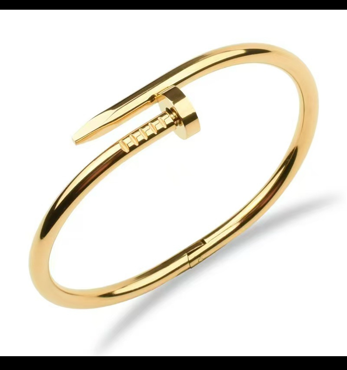 B588 brazalete dorado acero inoxidable 7cm ancho