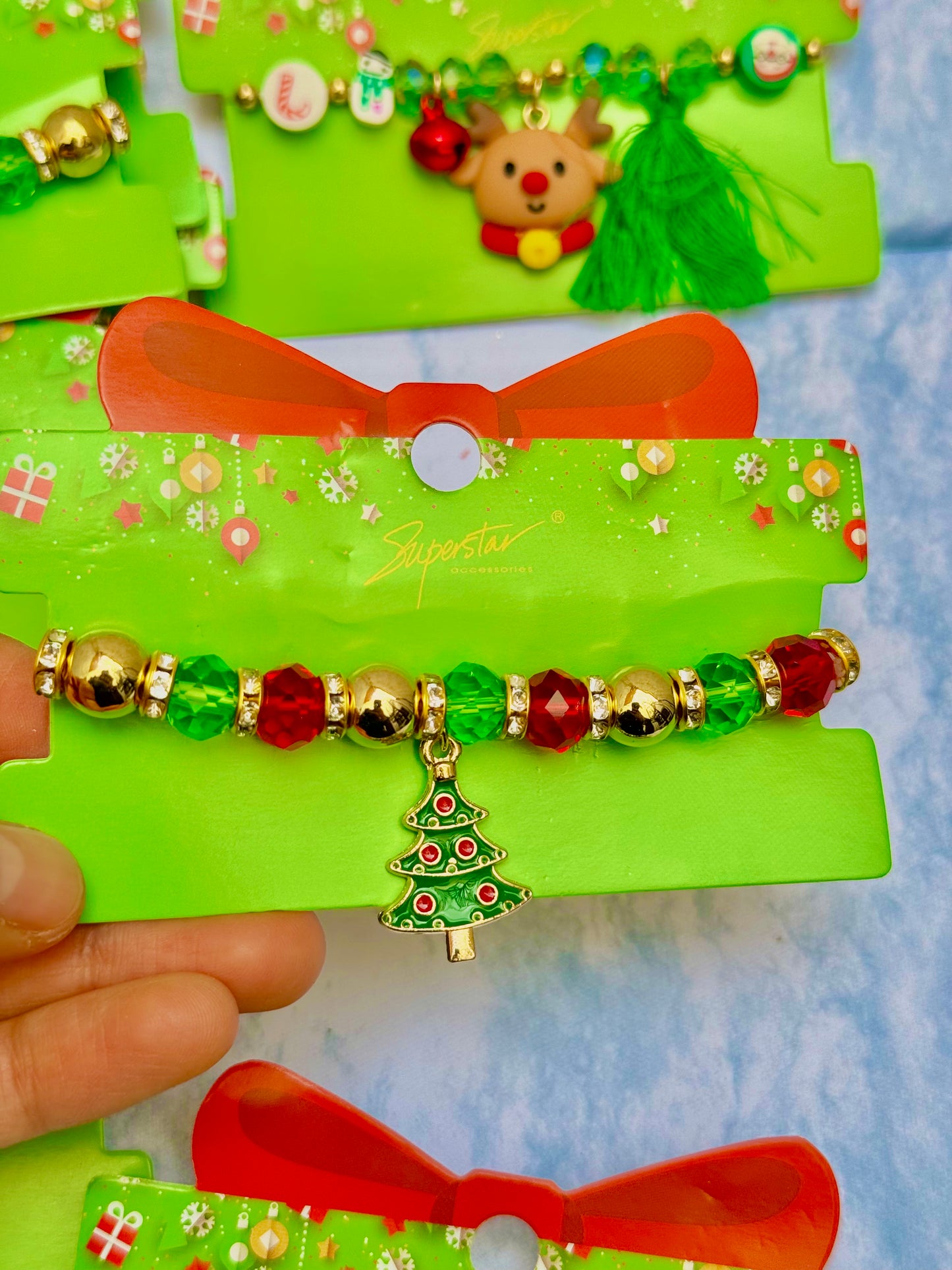 B136C Pulsera Navidad árbol hermosa