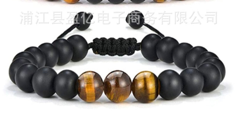 B272 Pulsera cuentas agata piedra ajustable unisex