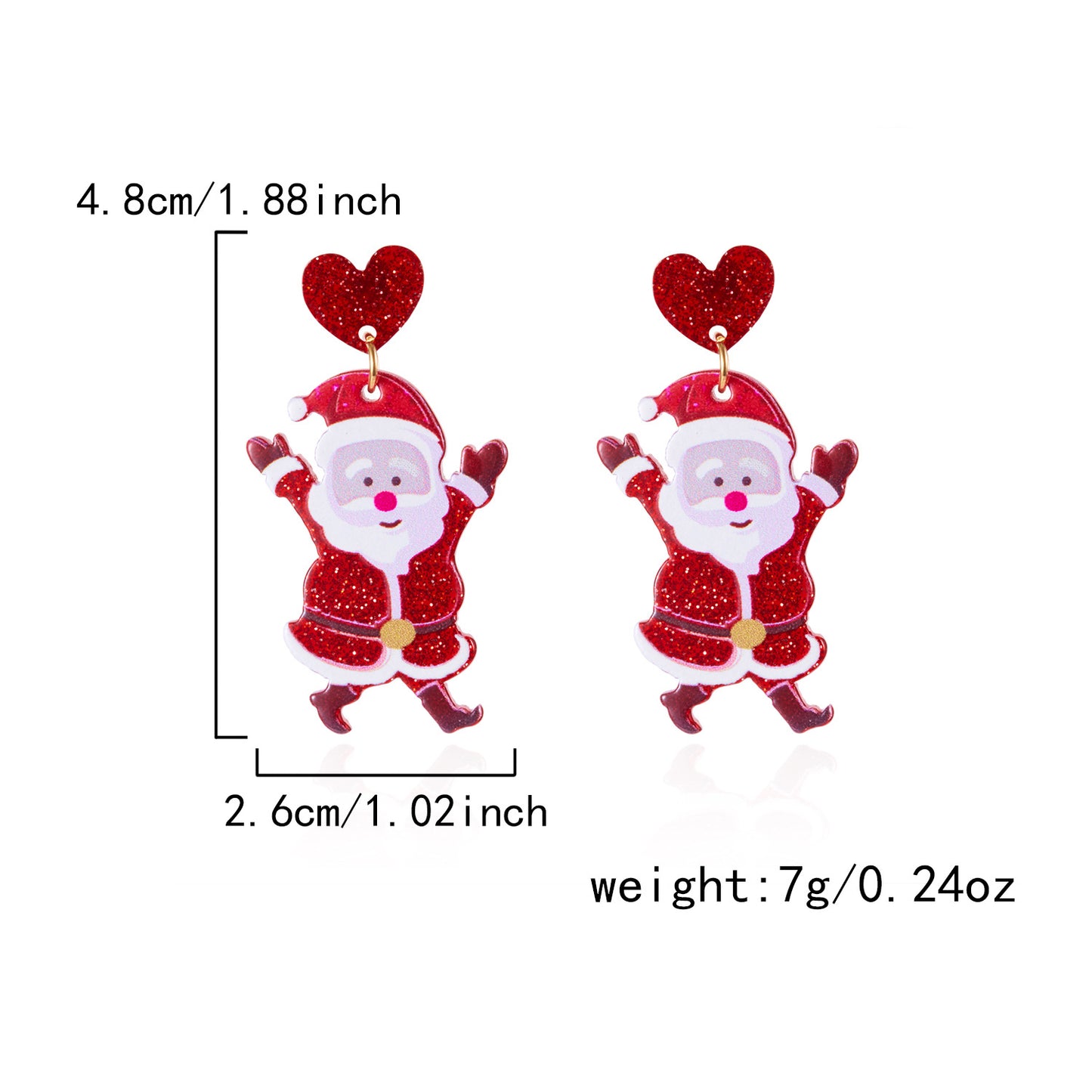 E4270 Aretes santa claus acrílico 4.5cm