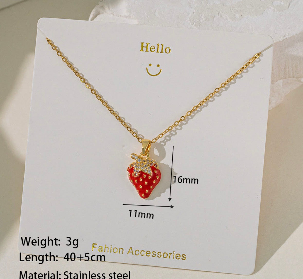 C1484 collar dorado fresa acero inoxidable 25cm largo 2cm dije