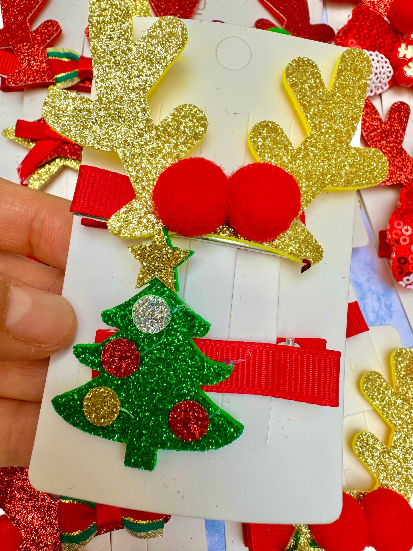 AC165A Dúo pasador árbol de Navidad para el cabello