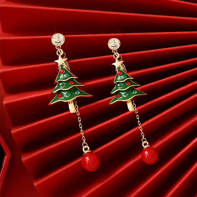 E4372 Aretes árbol de Navidad colgante 6cm