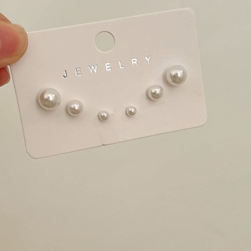 J598 conjunto de aretes de perla aleacion .6cm