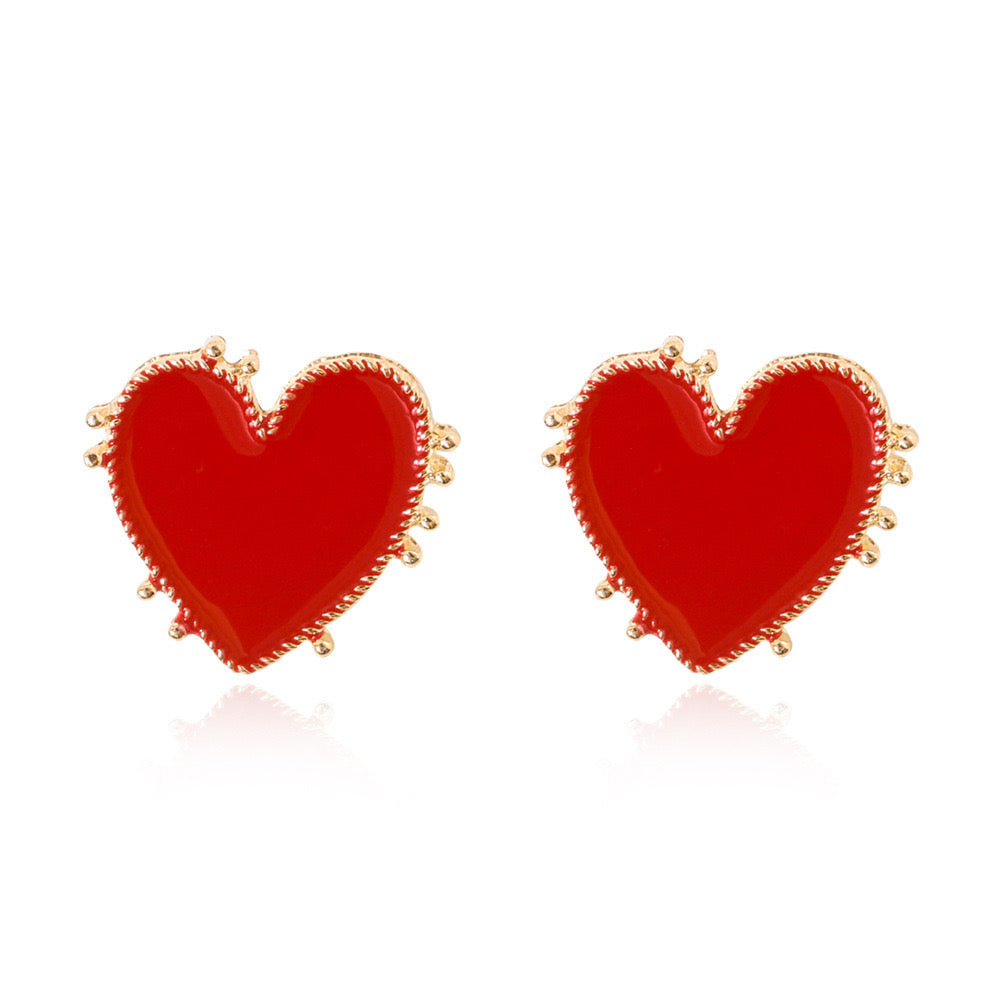 E2524R Aretes esmaltado aleacion 2.5cm