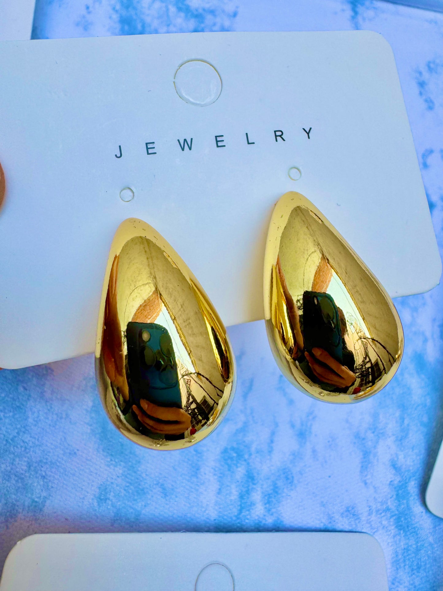E2026 Aretes imitacion gitana bottega dorada acero inoxidable 3.5cm