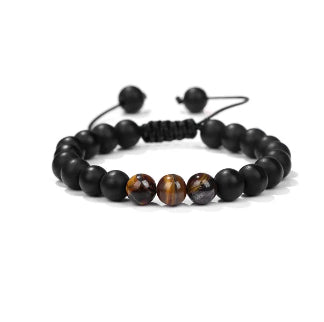 B272 Pulsera cuentas agata piedra ajustable unisex