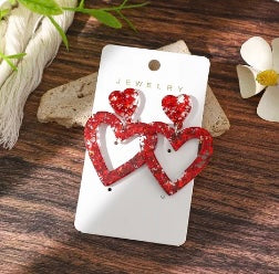 E2461 Aretes corazon acrilico 5cm