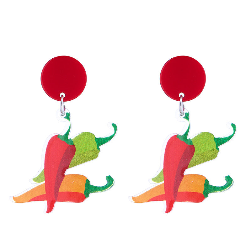 E7343 Aretes chiles patrios acrilico 4.5cm ligeros