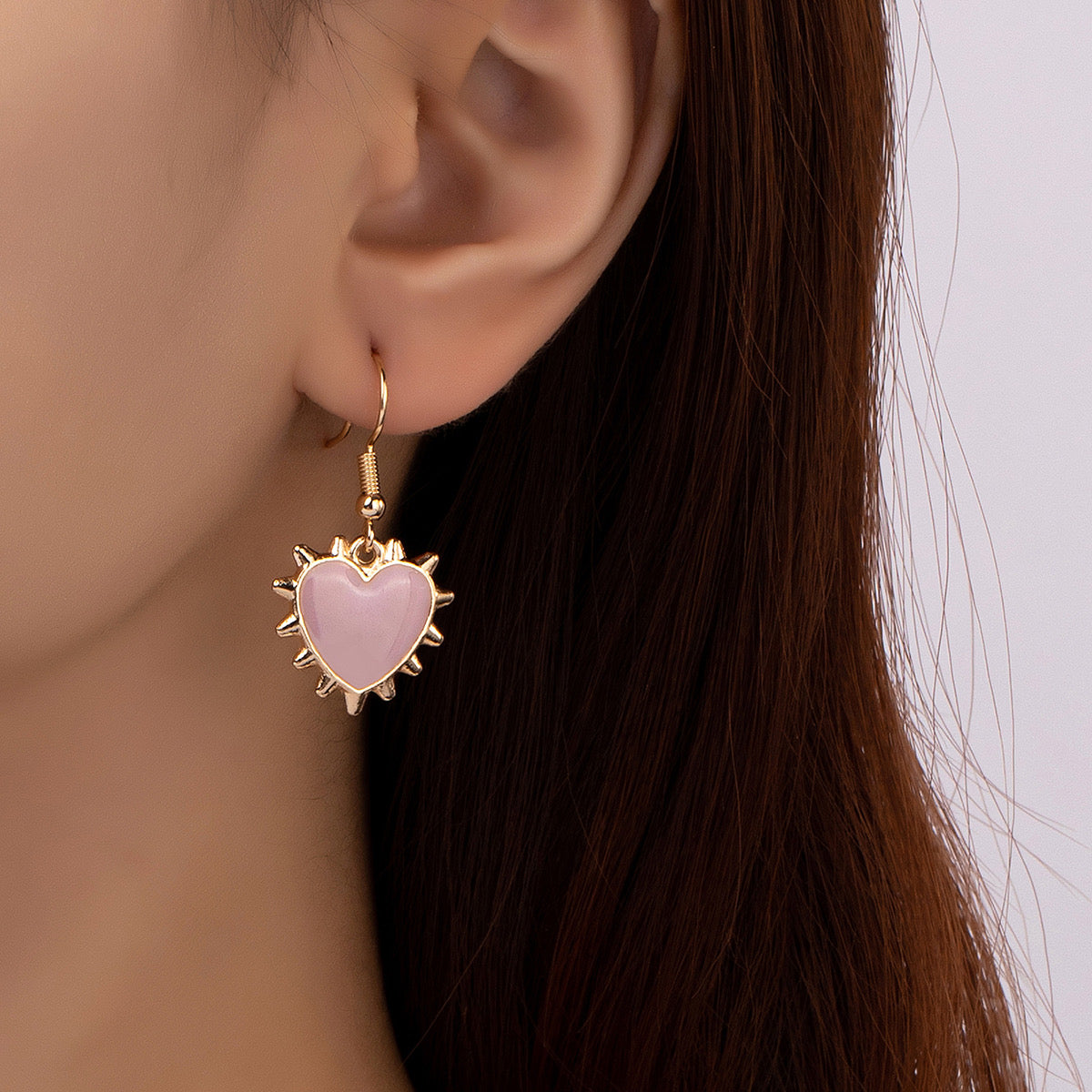 E2228 Aretes corazon gancho 3cm