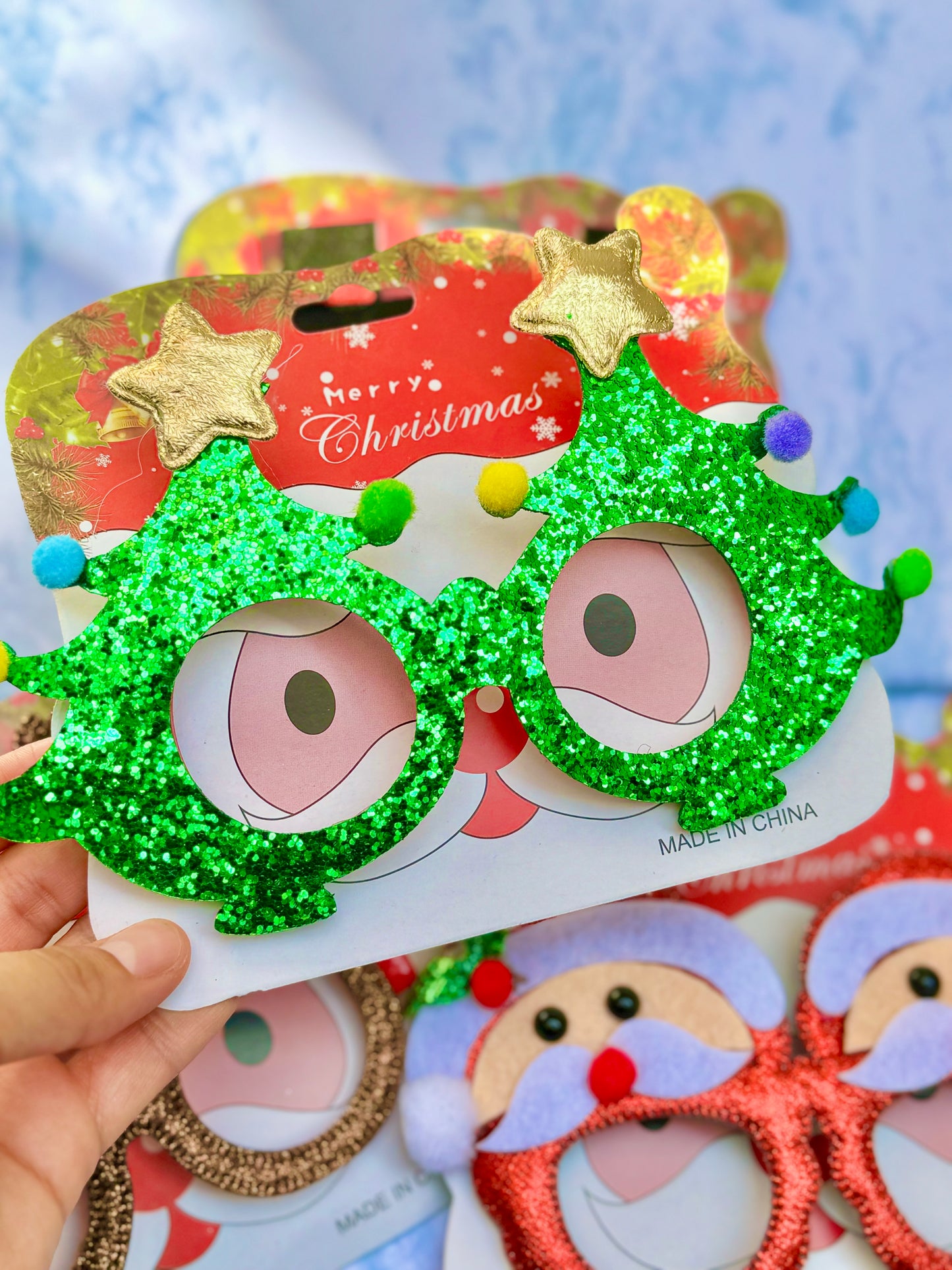 AC157P Lentes navideños pino niño/adulto unitalla