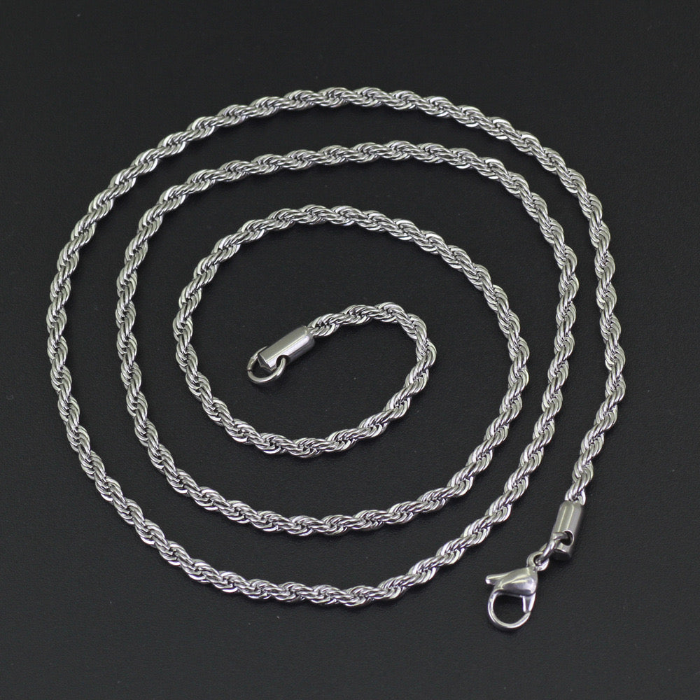C590 Collar caballero acero inoxidable largo 30cm