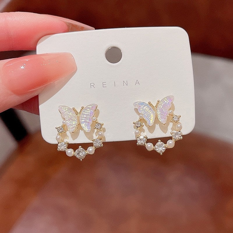 E4221 aretes mariposa aleacion 1.5cm