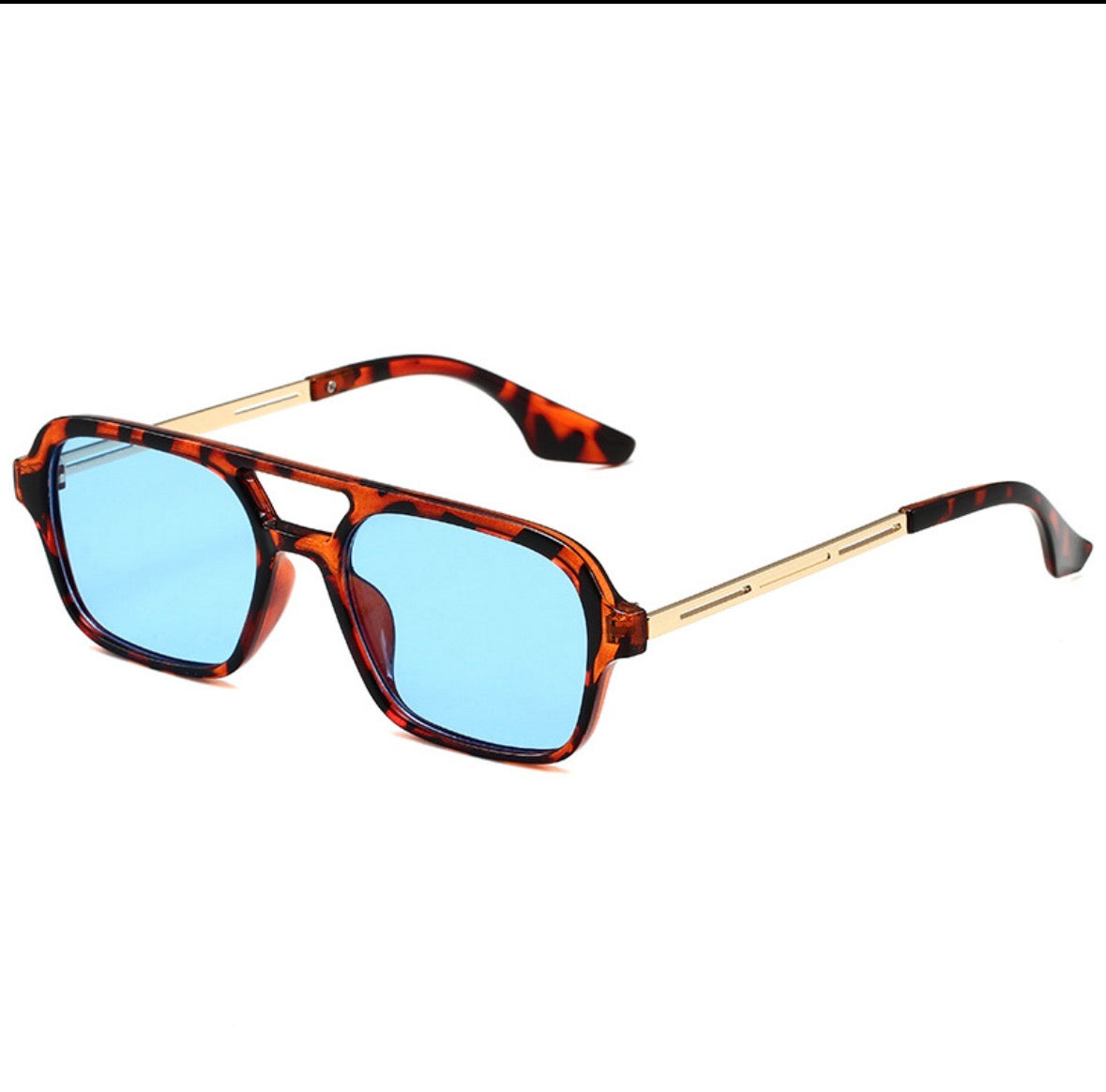 GF26 gafas de sol unisex cuadrada y lente transparente montura estampado de animal print