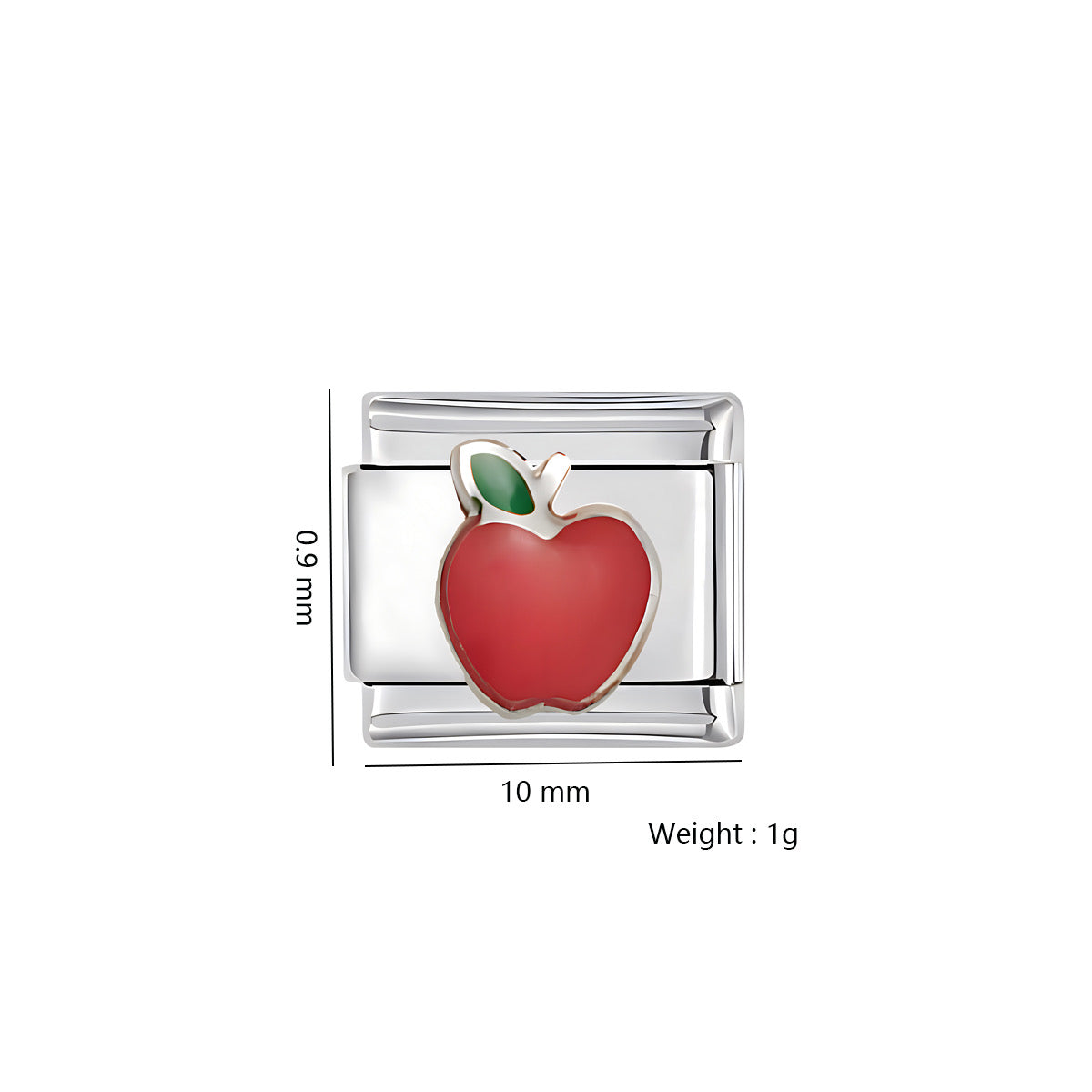 B231 charms para pulsera italiana manzana acero inoxidable