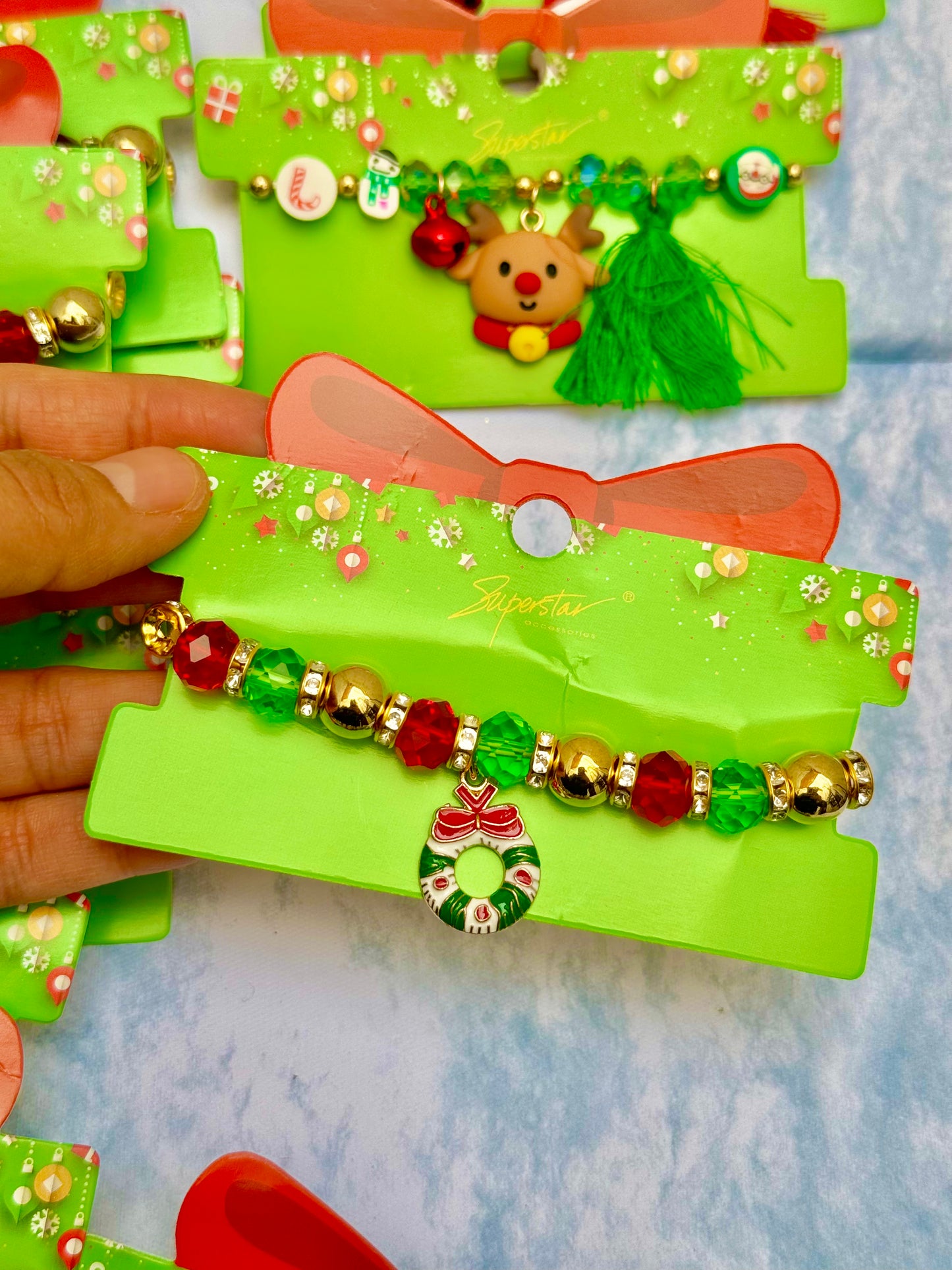 B136C Pulsera Navidad corona hermosa