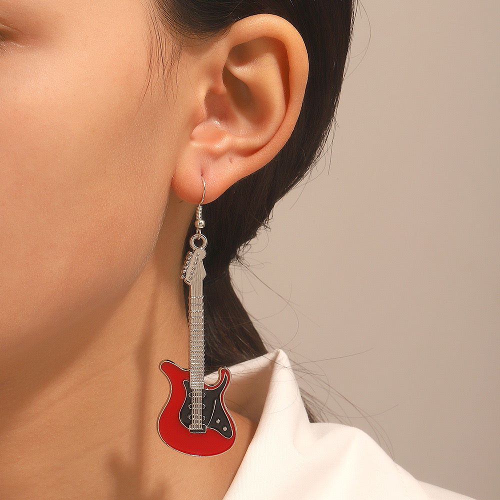 E2427 Aretes guitarra rockera 6.5cm