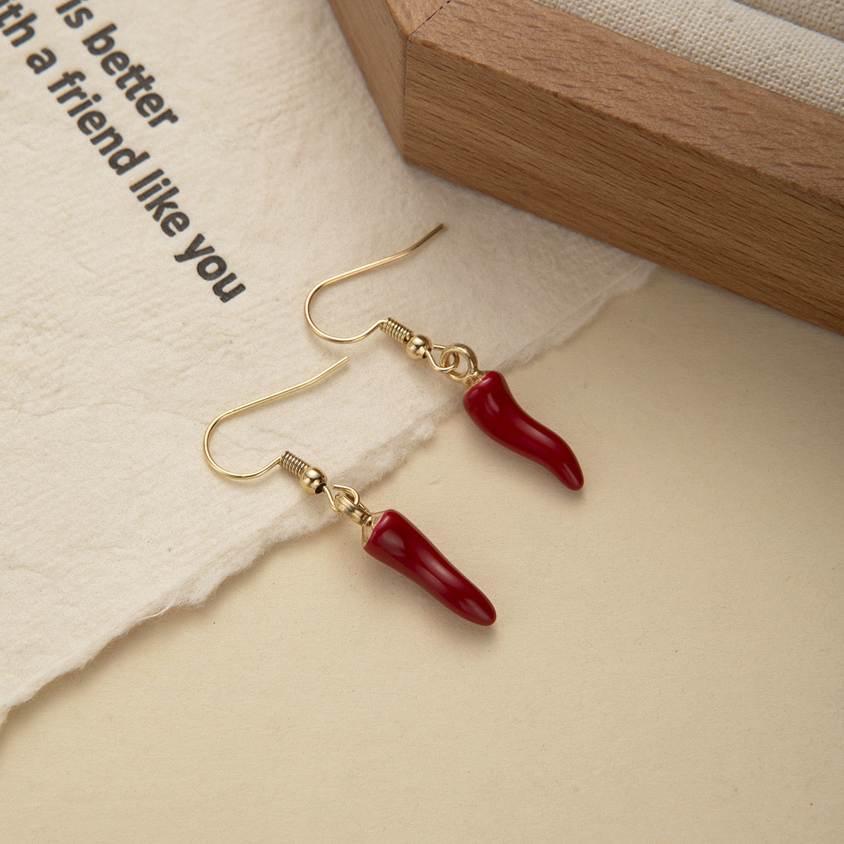 E7183 Aretes chiles patrios aleacion esmaltado