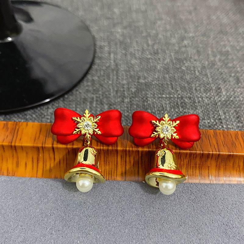E4452 Aretes campanas de navidad aleacion 2.5cm