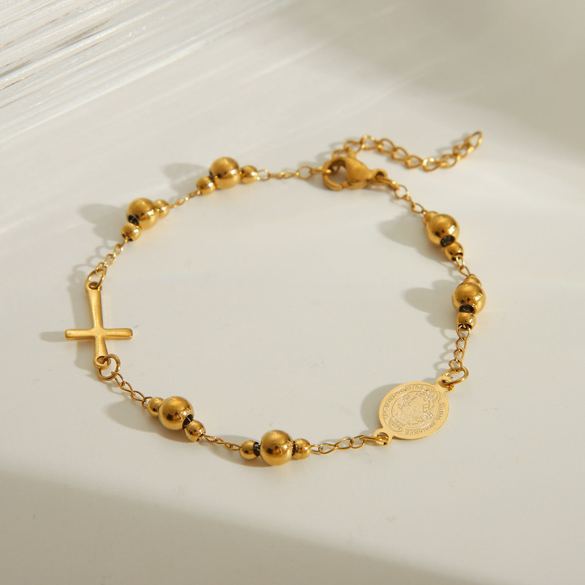 B526 pulsera virgen de Guadalupe acero inoxidable 19cm