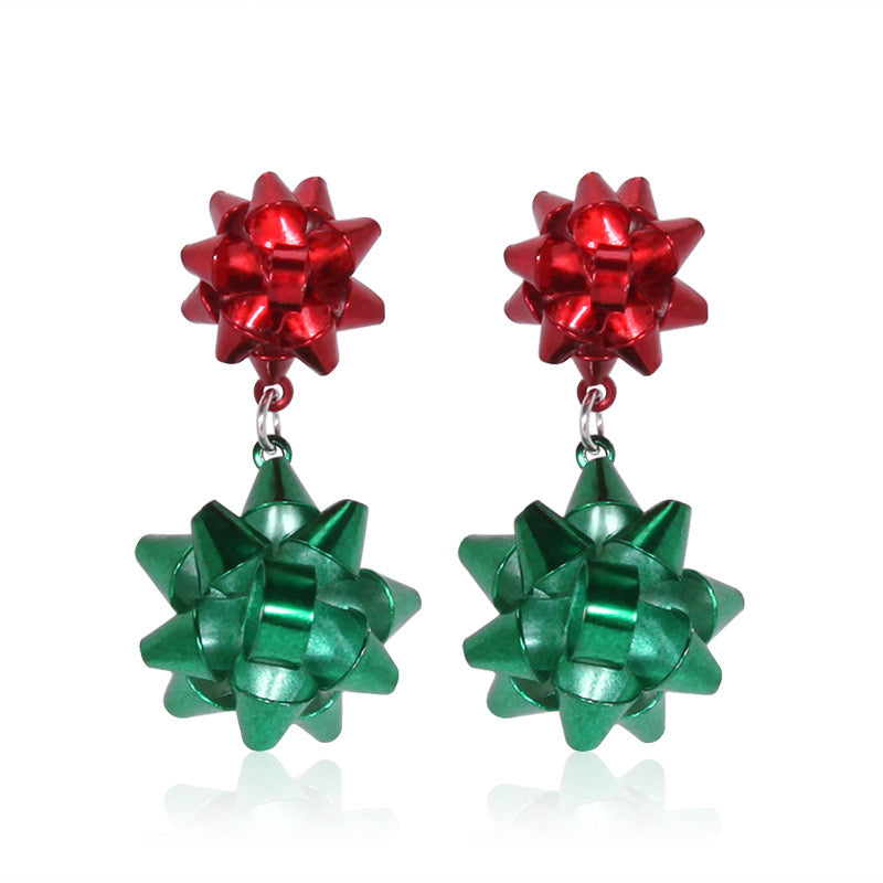 E4433 Aretes moño de regalo aleacion 4cm