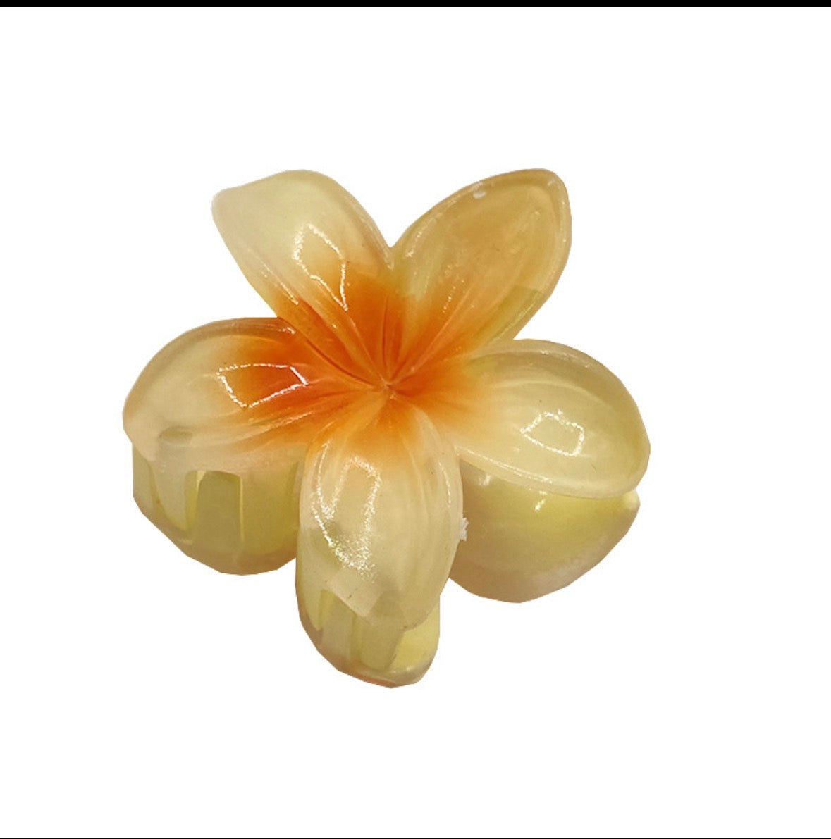 SY06 Pinza para el cabello flor amarilla plástico 4.5cm