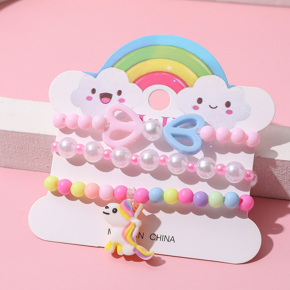 B238U Conjunto pulseras para niña elasticas