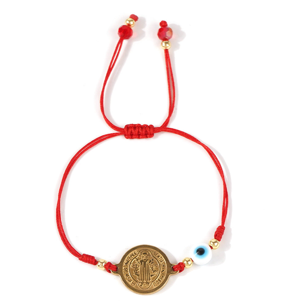 B513 pulsera de protección san Benito ojo turco ajustable