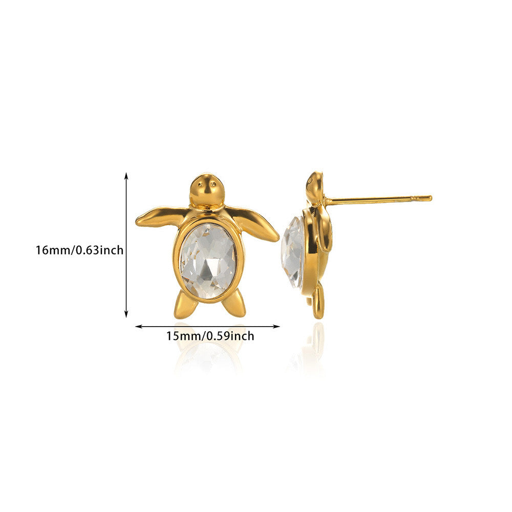 E2555 Aretes tortuga acero inoxidable 2cm