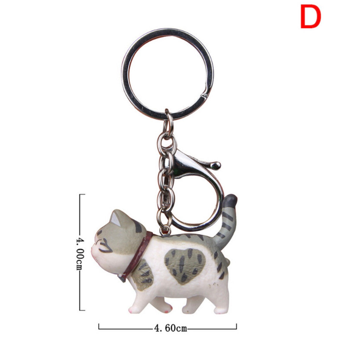 K146 llavero gato gris colgante unisex