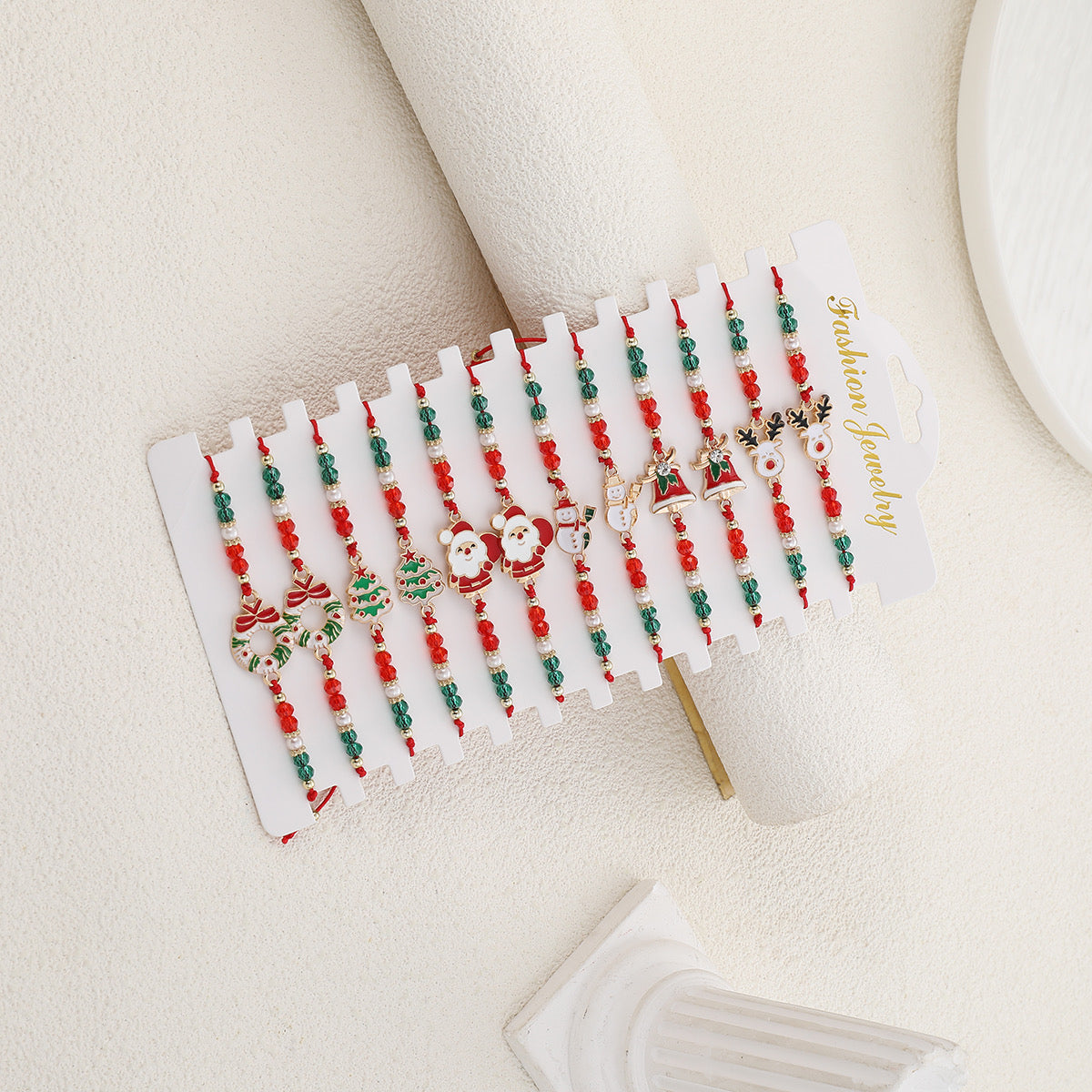 B511 Conjunto de pulseras de Navidad ajustables