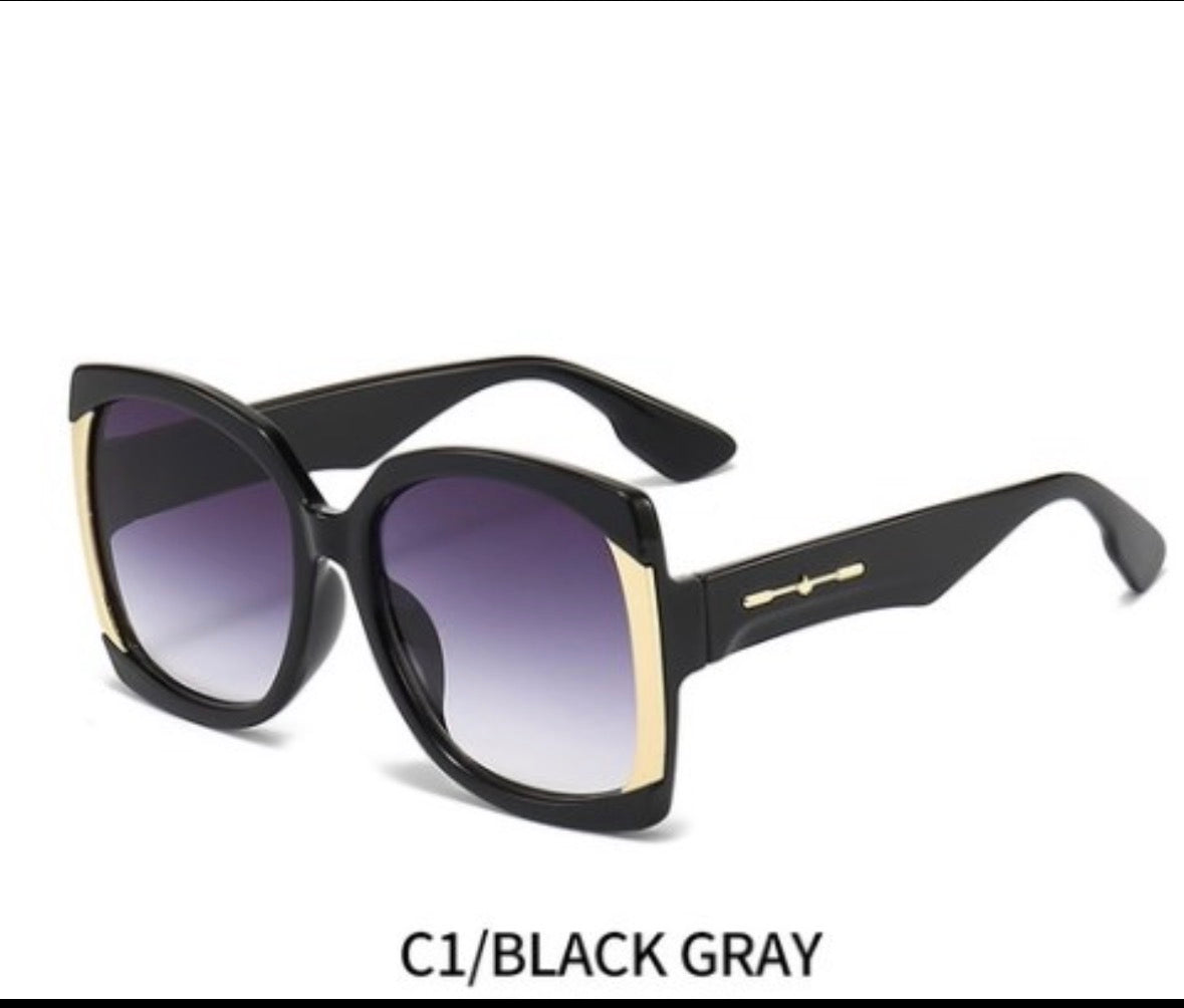 GF42 gafas de sol elegantes con estructura de fotograma, diseño cuadrilátero en bloque de color