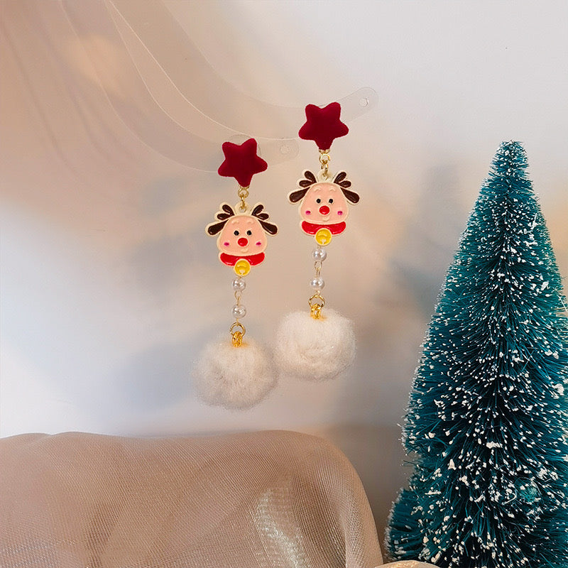 E4506 Aretes reno de navidad aleacion 5.5cm